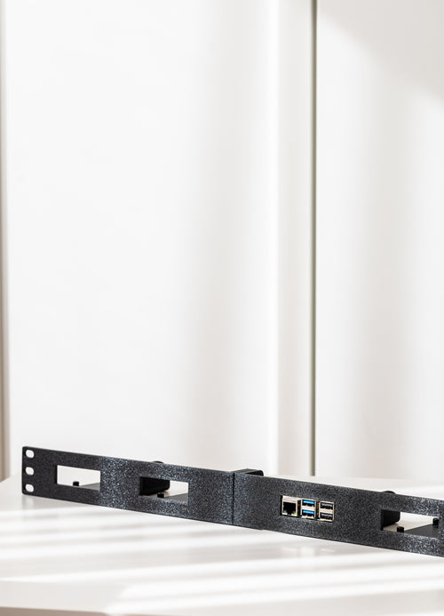 1U Rackfassung für Raspberry Pi 4/5 mit PoE HAT - 19 Zoll