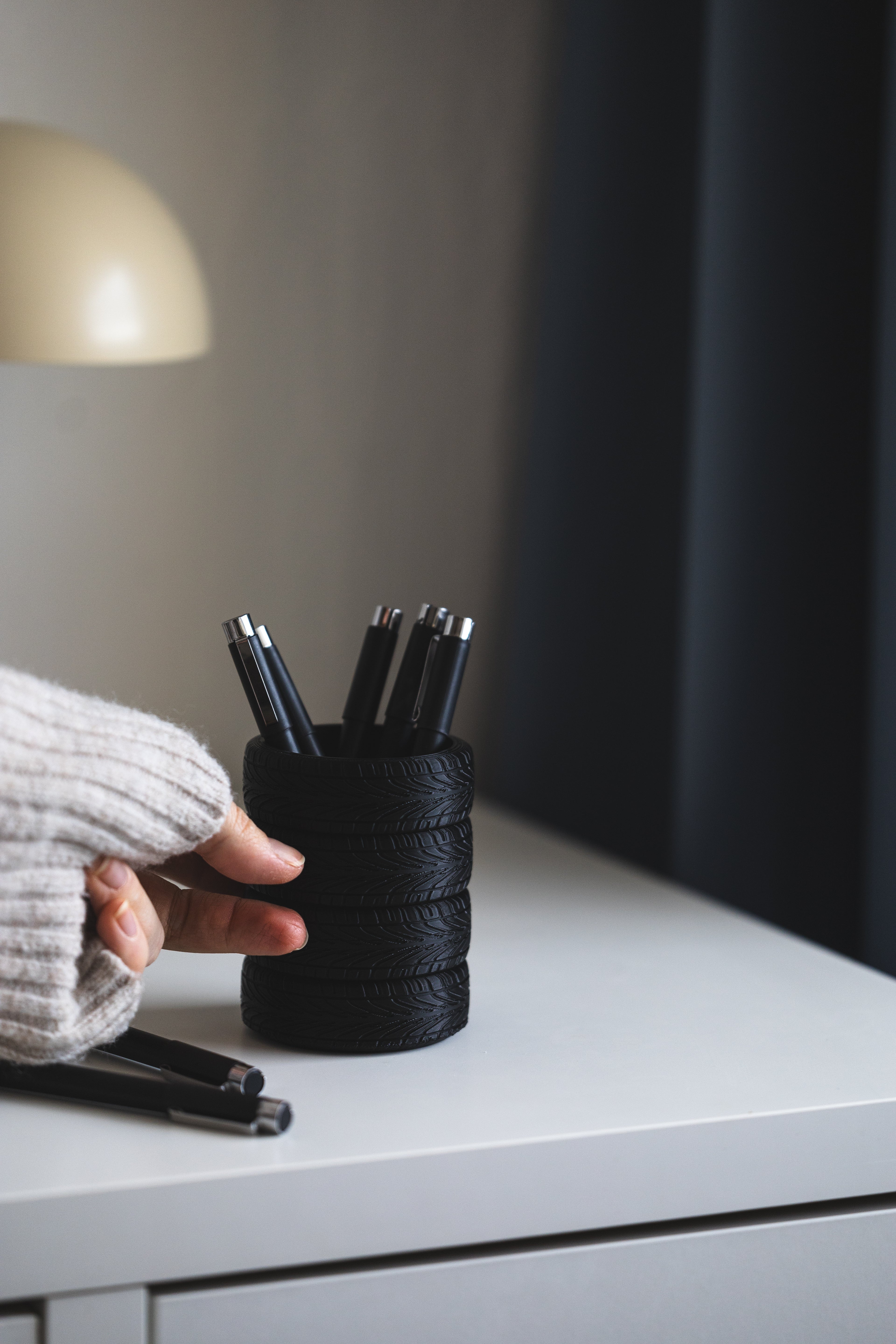 Reifen Stifthalter – 3D-druck Organizer für Schreibtisch | Geschenk für Auto-Fans & Mechaniker