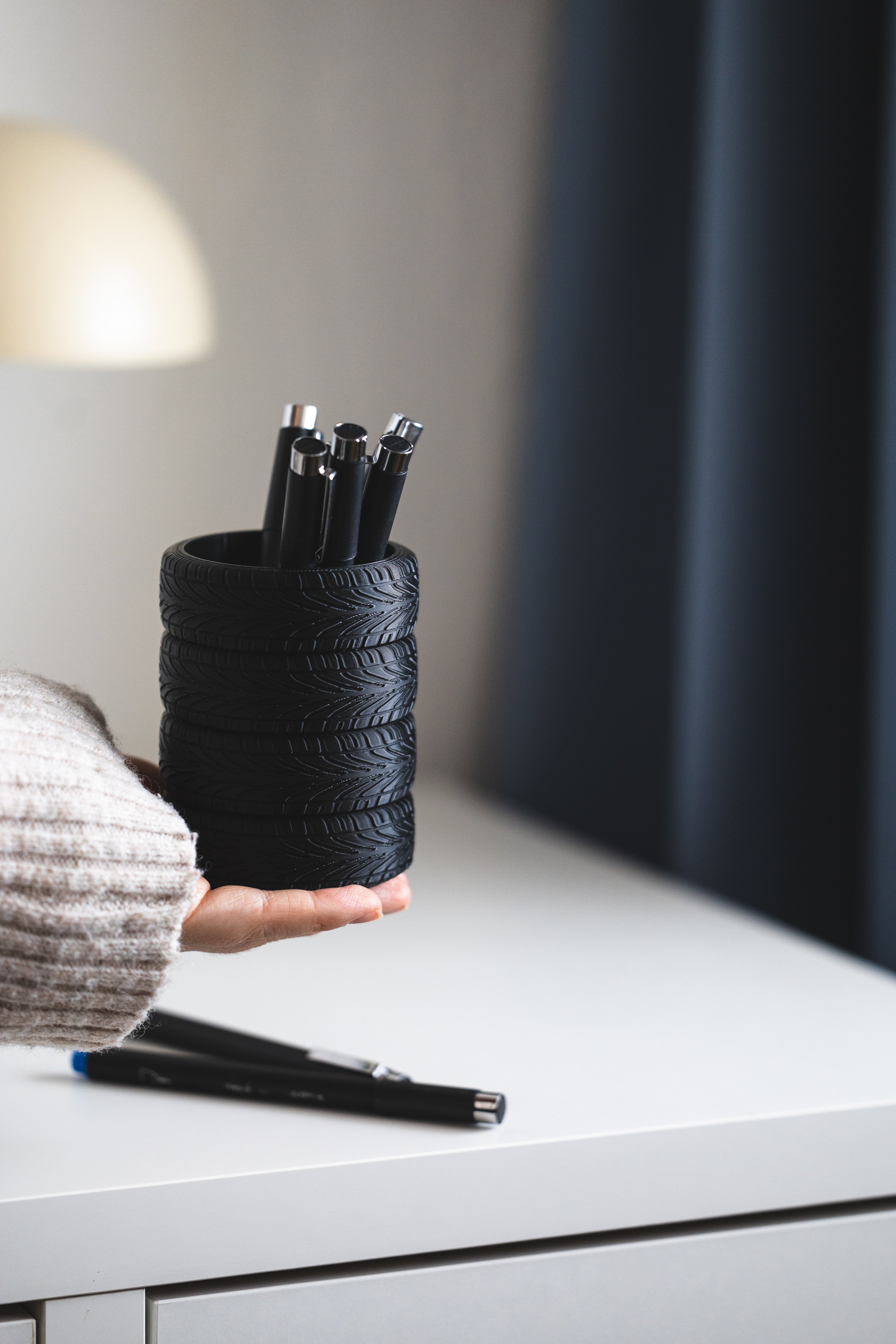 Reifen Stifthalter – 3D-druck Organizer für Schreibtisch | Geschenk für Auto-Fans & Mechaniker