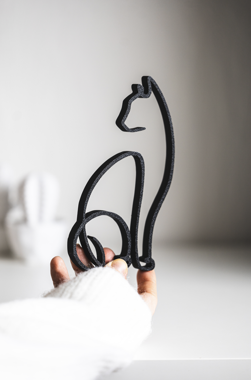 Katzenlinie Kunst - Minimalistisches Wohndekor