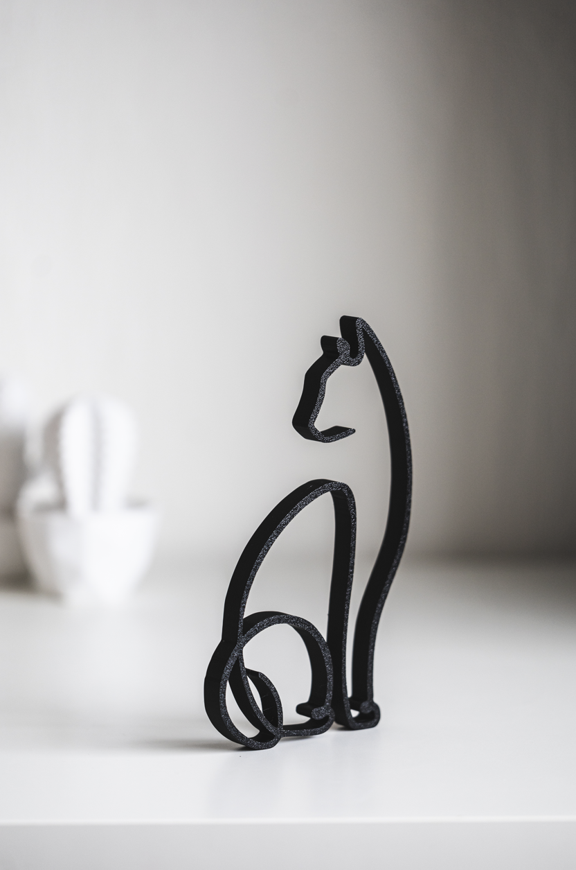 Katzenlinie Kunst - Minimalistisches Wohndekor