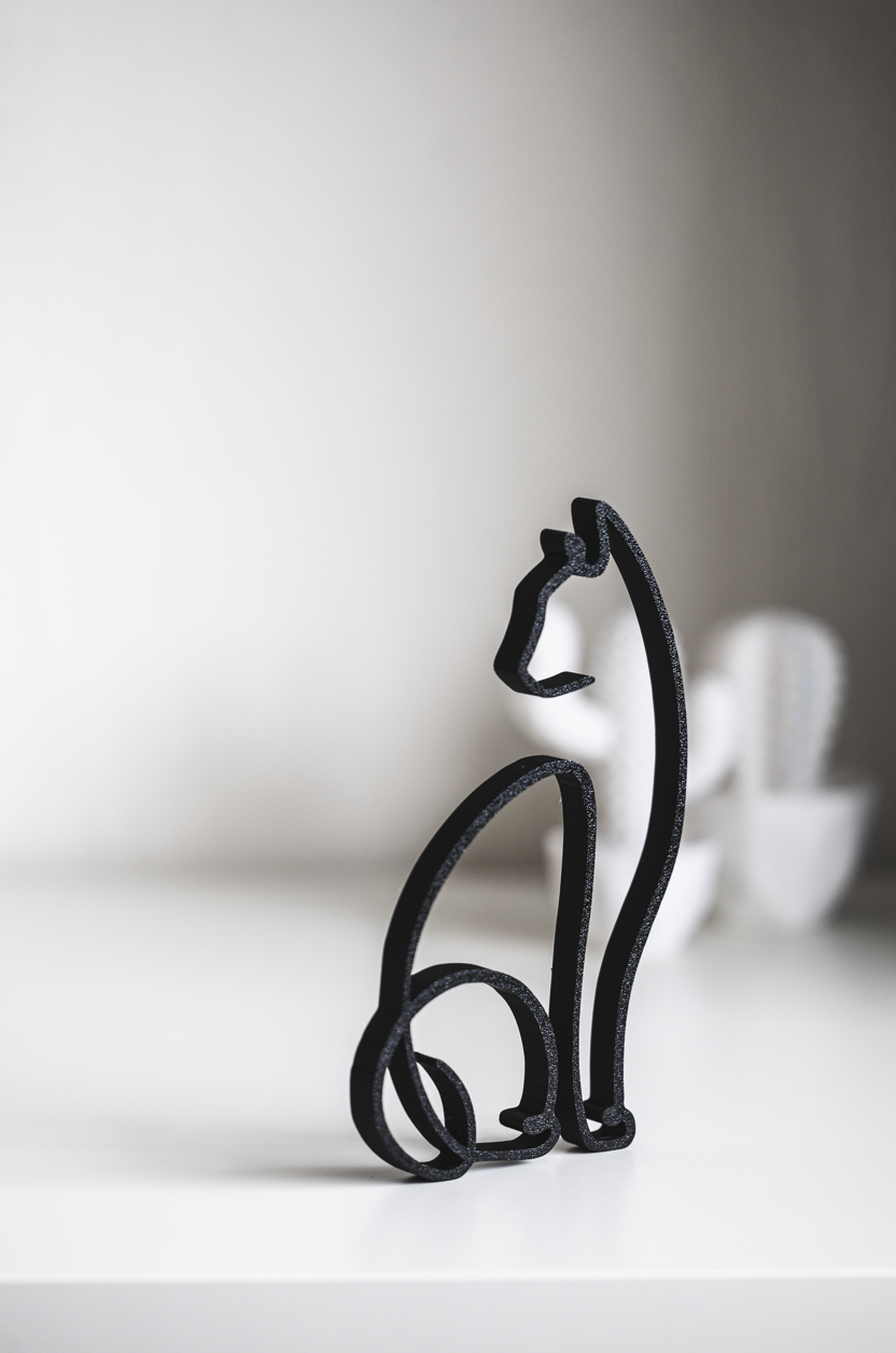 Katzenlinie Kunst - Minimalistisches Wohndekor