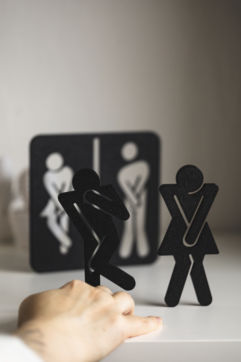 Minimalistisches WC Schild – Toilettenschild Paar für Gäste-WC & Badezimmer Deko