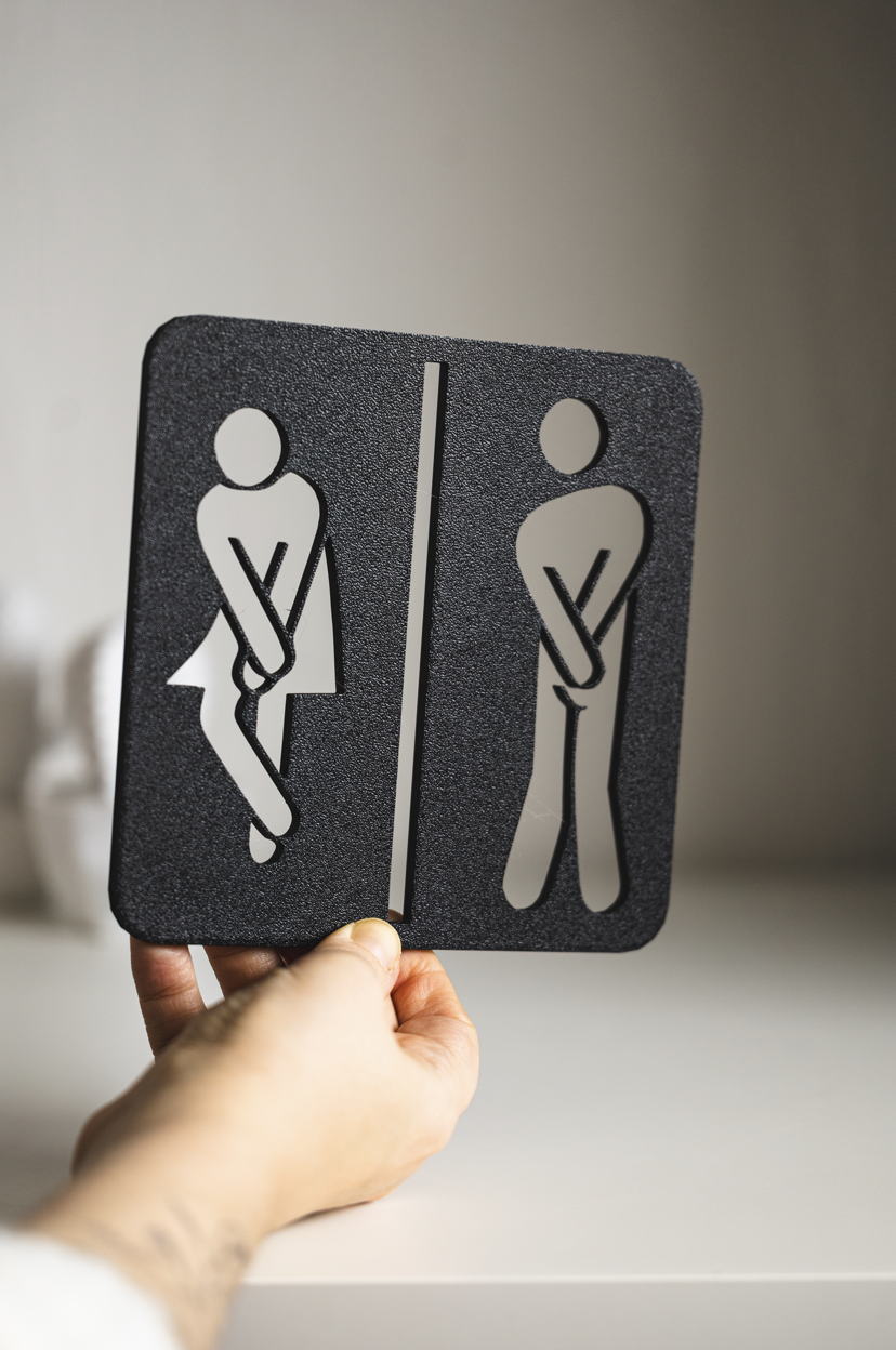 Minimalistisches WC Schild – Toilettenschild Paar für Gäste-WC & Badezimmer Deko