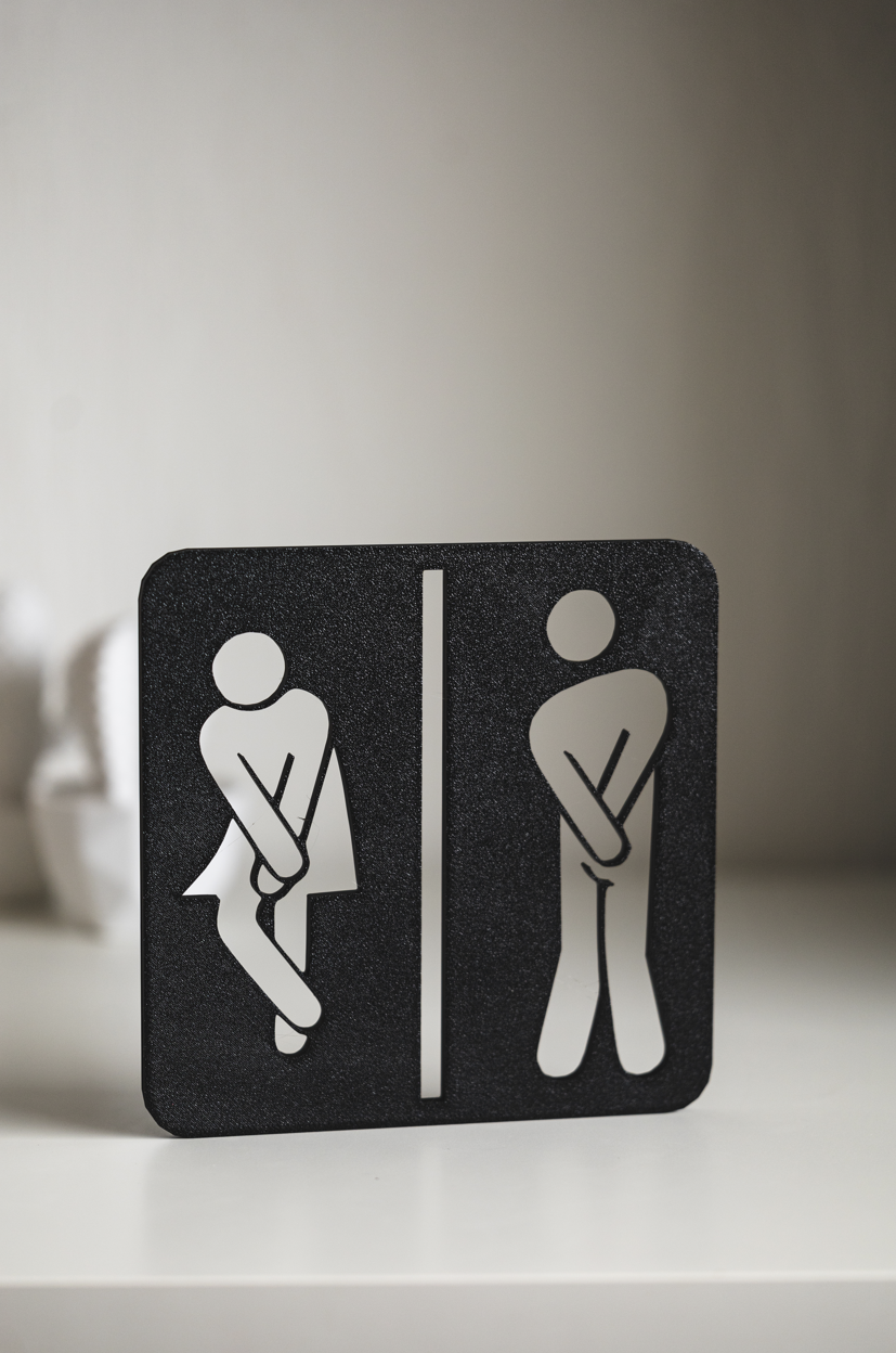 Minimalistisches WC Schild – Toilettenschild Paar für Gäste-WC & Badezimmer Deko