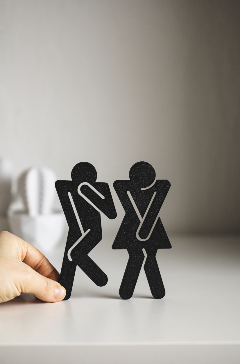 Minimalistisches WC Schild – Toilettenschild Paar für Gäste-WC & Badezimmer Deko