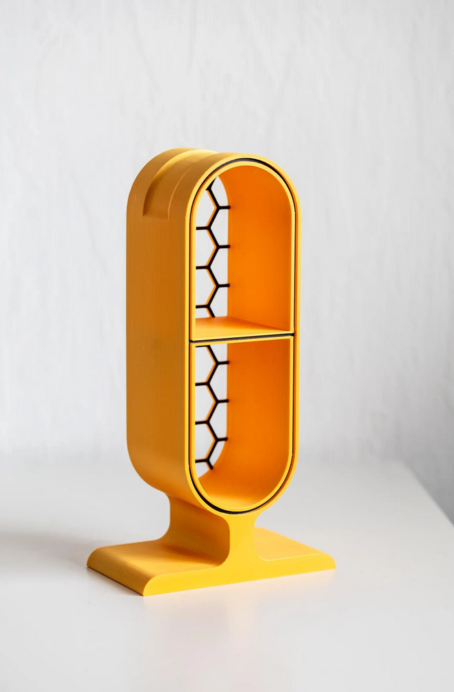 Kopfhörerständer mit Hexagon-Muster & Stauraum – 22,5 cm Höhe