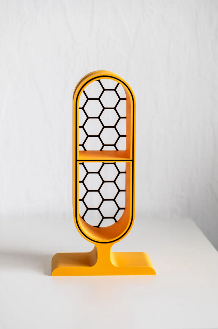 Kopfhörerständer mit Hexagon-Muster & Stauraum – 22,5 cm Höhe