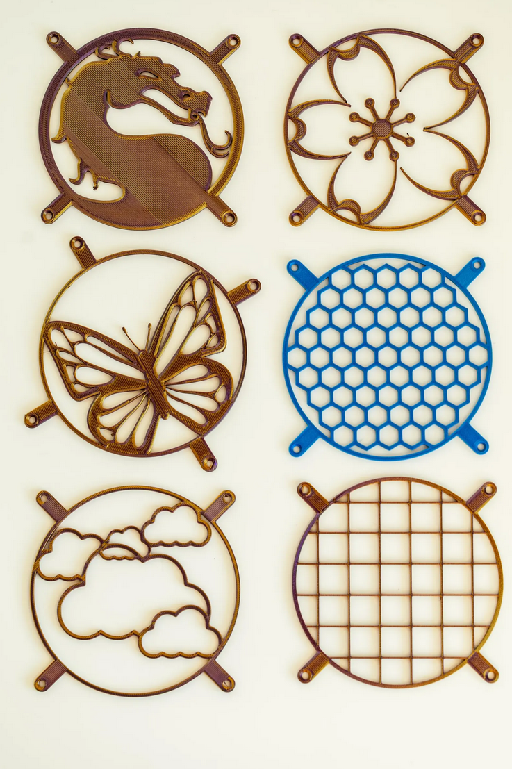 PC-Lüftergitter: Drachen, Schmetterling, Wolke Designs - 120/140 mm