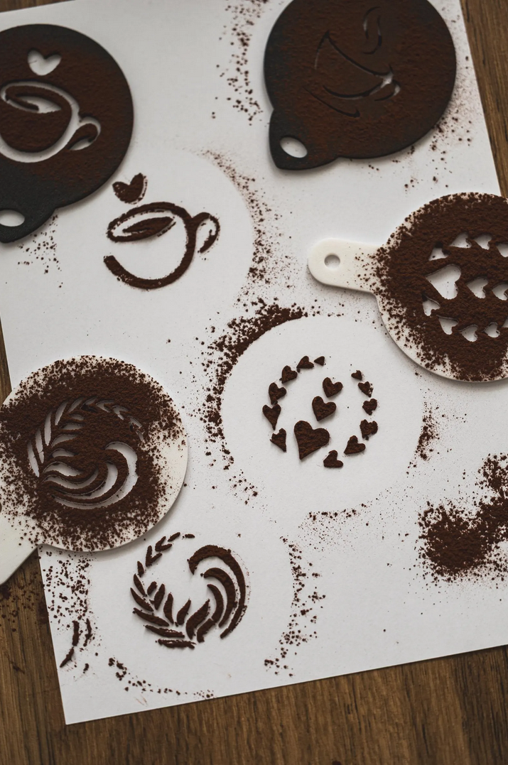 Kaffee Schablone - Cappuccino & Kuchen Dekorieren