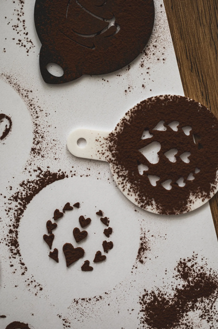 Kaffee Schablone - Cappuccino & Kuchen Dekorieren