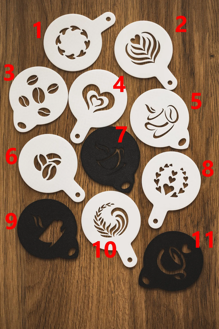 Kaffee Schablone - Cappuccino & Kuchen Dekorieren