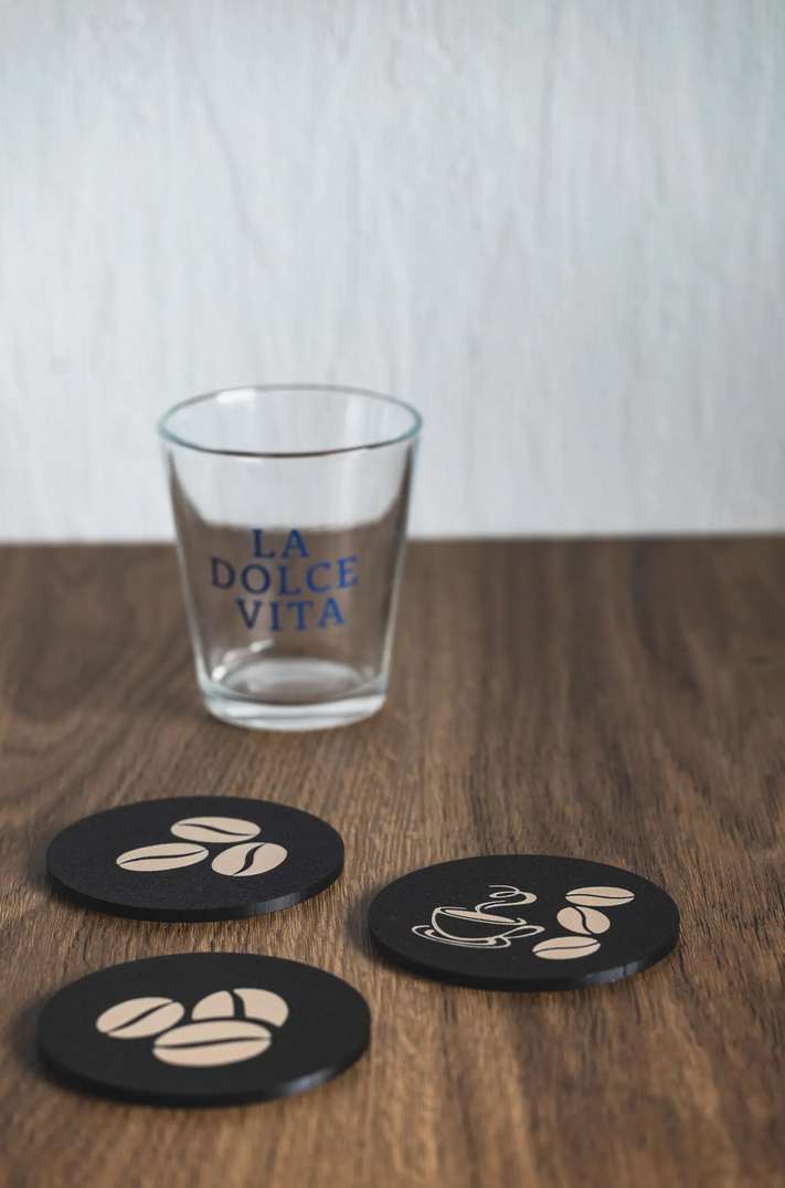 Kaffeebohnen Untersetzer Set aus 2 Stück – Perfekte Deko für Kaffee-Liebhaber