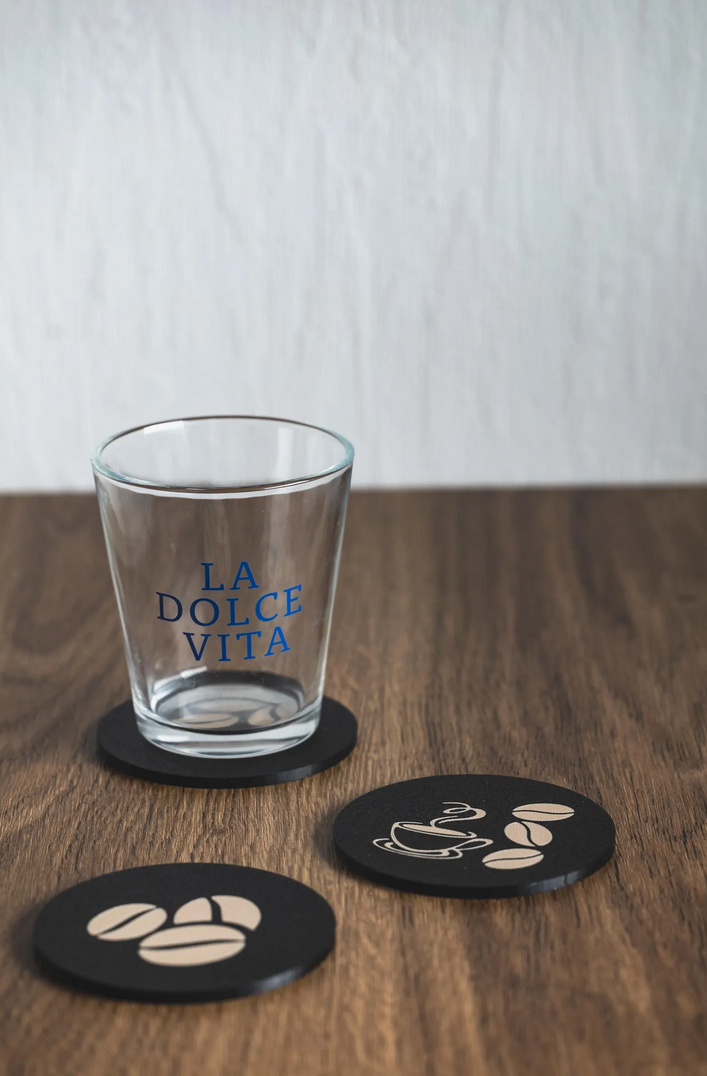 Kaffeebohnen Untersetzer Set aus 2 Stück – Perfekte Deko für Kaffee-Liebhaber